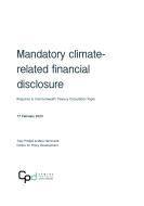 CPD submission to Treasury on Mandatory Climate-Related Financial Disclosure cover page