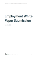 Employment White Paper Submission Cover