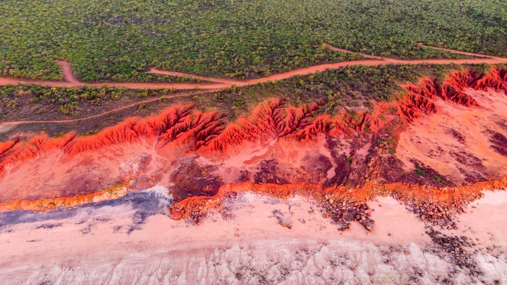 Aerial shot of pilbara landscape